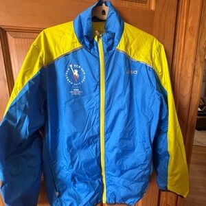 Asics Vibrant Blue and Yellow Windbreaker